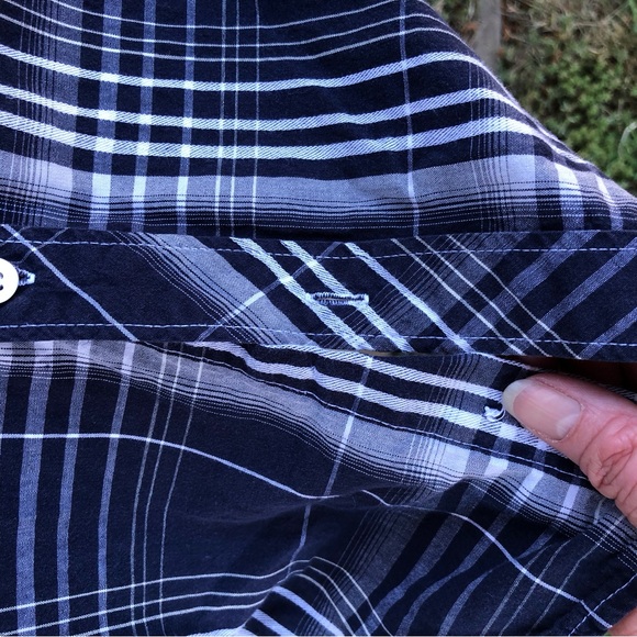 Helix Western Button Down Long Sleeve Blue Plaid Snap Button Front Pockets Small - Picture 6 of 7